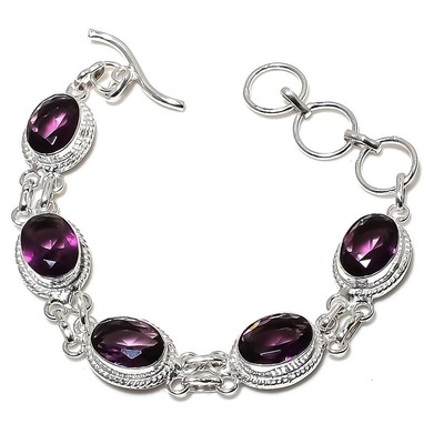 Bracelet En Argent Sterling 925 Fait Main - Pierre Cornaline Rouge - Réglable - Fait Main En Inde