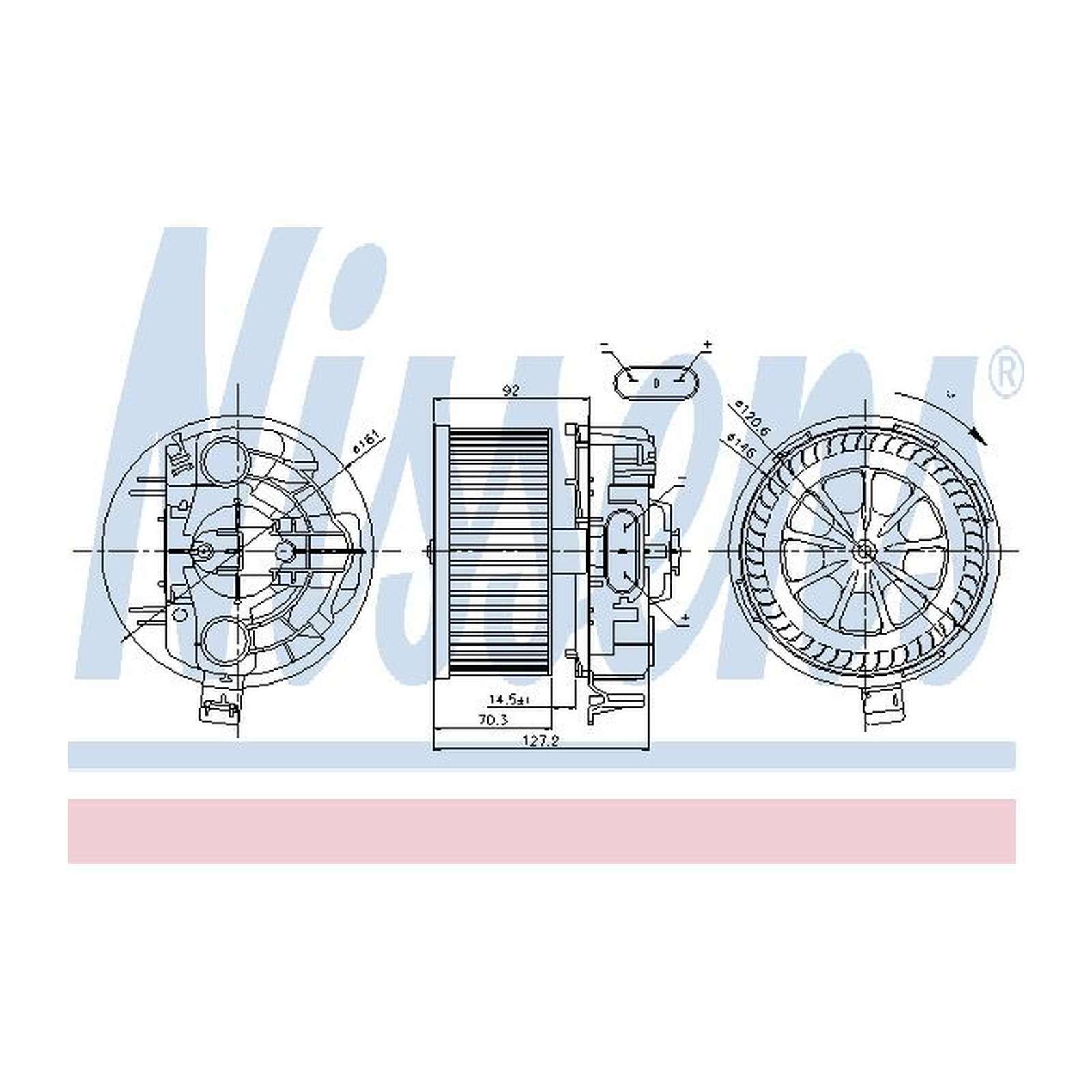 Genuine Nissens Interior Heater Blower Motor Fan - 87043