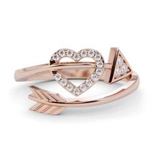 0.20 Ct Round Cut Moissanite Wedding Engagement Ring 14K Real Rose Gold Size 7 8
