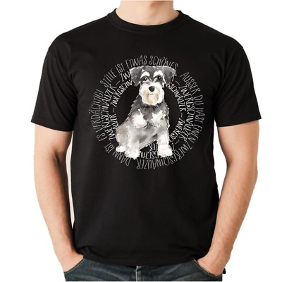 T-Shirt CIRCLE ZWERGSCHNAUZER Watercolor Schnauzer Unisex Hund Hundemotiv