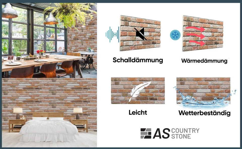Backsteinoptik Klinkeroptik 3D Wandpaneele wandverkleidung steinoptik wanddekor - Bild 3 von 4
