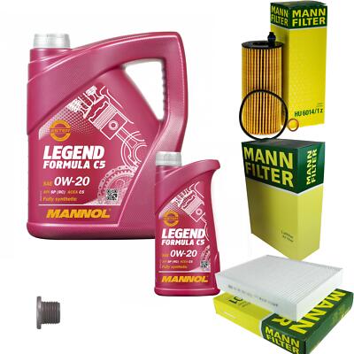 MANN Inspektionspaket 6 L MANNOL Legend Formula C5 0W-20 für BMW 1er 120i 125i