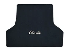 NEW! 1968 - 1972 CHEVELLE Rear Trunk Mat Black Carpet Embroidered Silver Logo