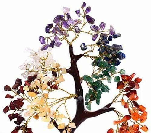 Großer 7-Chakra-Kristall-Edelstein-Bonsai-Geldbaum Viel Glück Wohlstand... - Bild 2 von 7