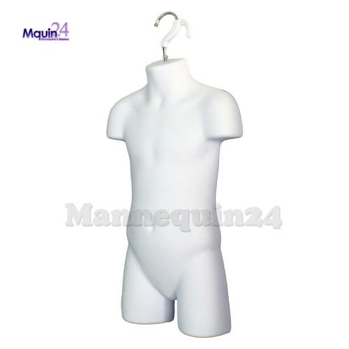 White Mannequin Torsos - Set of Female & Child Body Forms w/1 Stand + 2 Hangers - Picture 7 of 7