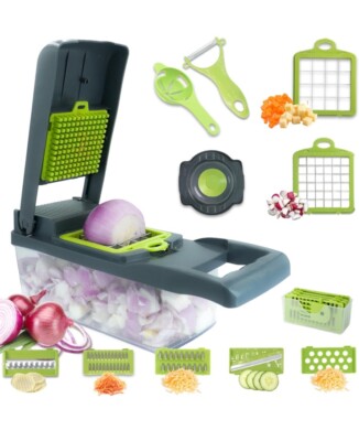 8 in 1 Gemüsehacker Salat Obst Mandoline Schneider Lebensmittel Würfelschneider Schäler UK