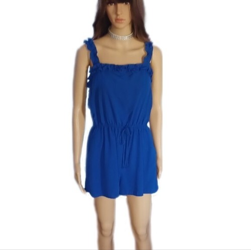 Neu Damen Bebop XL blau Rüschen Tasche Shorts Strampler Pullover - Bild 2 von 9