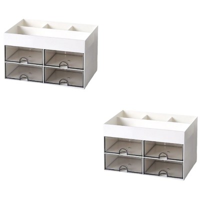  2pcs Desk Organizer mit Schubladen Desktop-Speicherschubladen mehrschichtiger