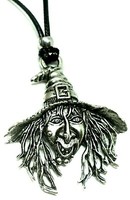 Hexe AnhäNger Halskette Crone Gesicht Spaß Heidnisch Wicca Amulett Perlen Kordel