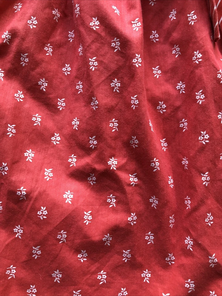 Vestido de férias vintage anos 80 Jane Darling Girl’s tamanho 6 feito nos EUA vermelho floral babado - Imagem 2 de 4