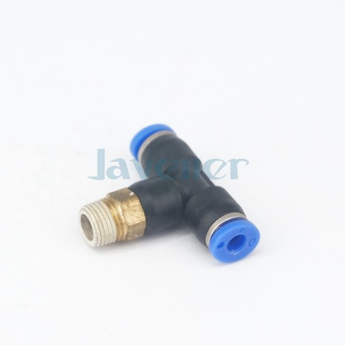 LOT5 1/8"-1/2" BSP Male x Tube O/D 4-12mm Tee Pneumatic Pushfit Pipe Connector - Picture 7 of 49