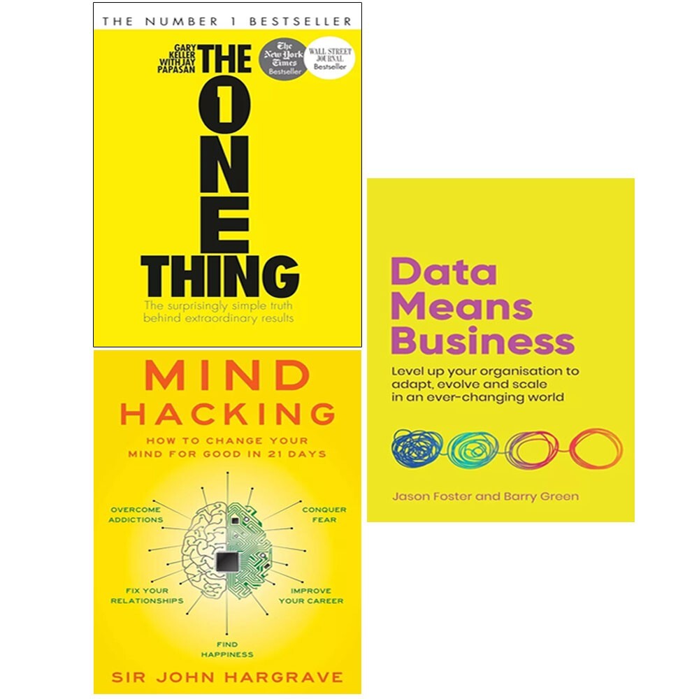 Jason Foster, Gary Keller, Sir John Hargrave Unisex One Thing, Data Means Business, Mind Hacking Sir John Hargrave 3 Books Set - Image 4