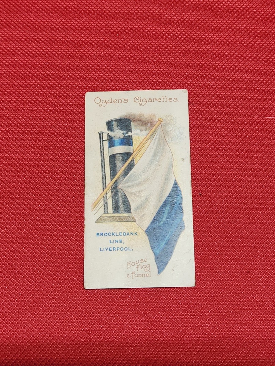 cigarette collectors 1906 Ogden's CIGARETTE COLLECTORS CARD Brocklebank Line, Liverpool Flag &  Funnel