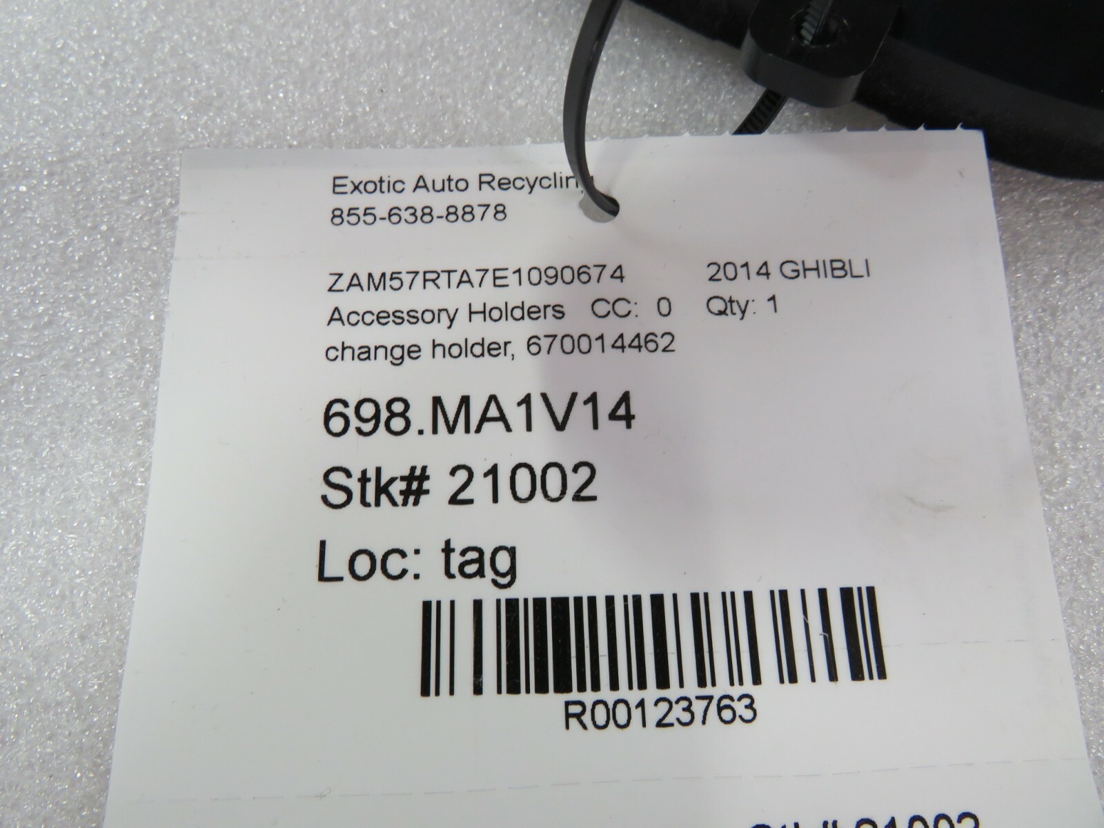 Maserati Ghibli, Change Holder, Used, P/N 670014462