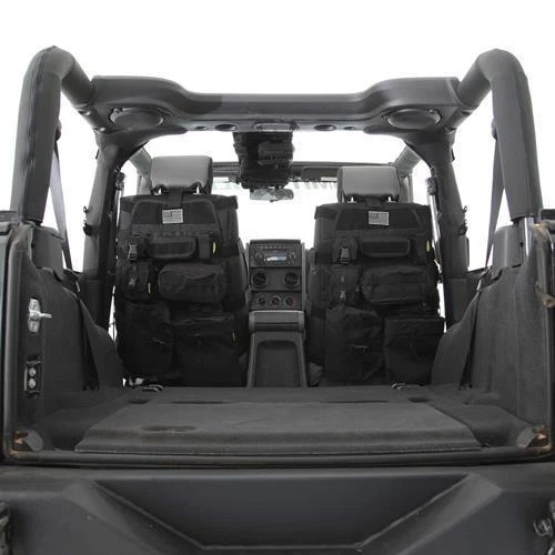 Cubierta de asiento delantera negra Smittybilt GEAR para Jeep Wrangler 1976-2017 YJ TJ LJ JK Foto 4 de 4