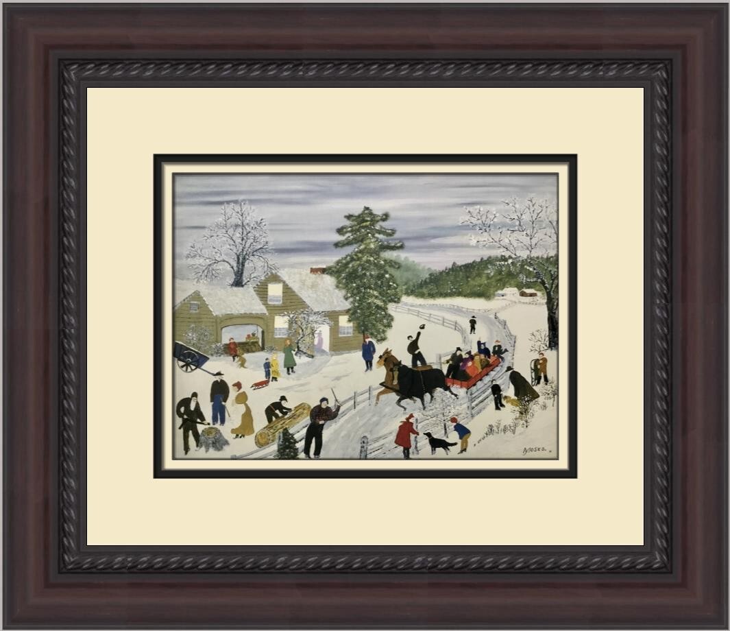 Grandma Moses Joy Ride Custom Framed Print | eBay