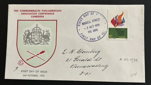 Australia FDC Excelsior 1970 16th Commonwealth Parliamentary Assoc. Conference