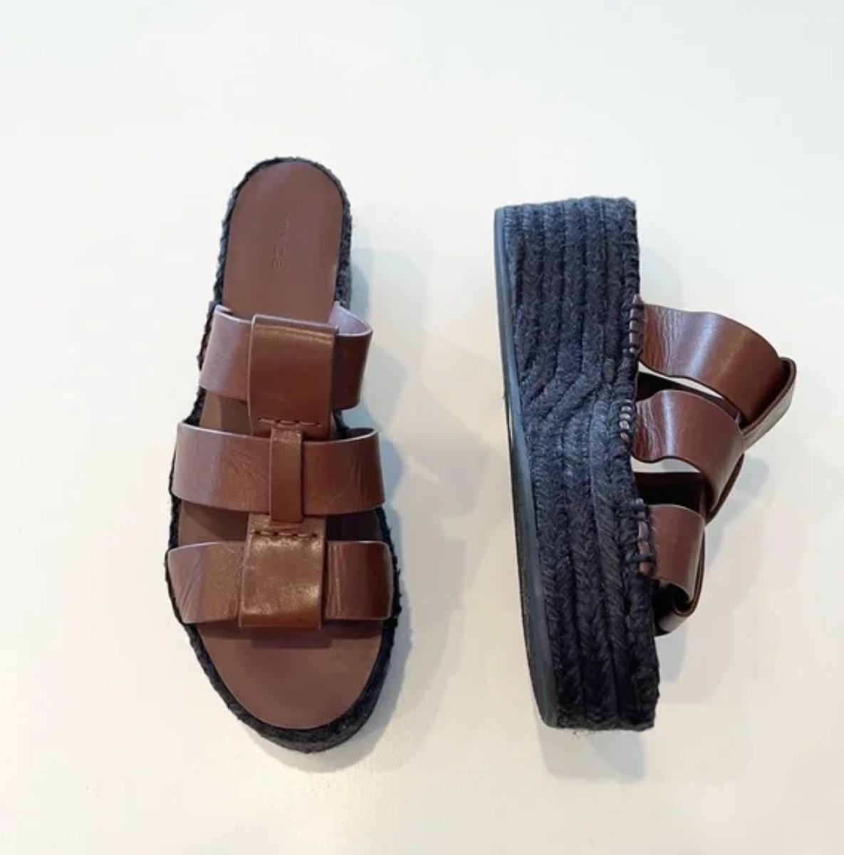 Vince Sabella Mahogany Brown Espadrille Wedge Sandals  display picture 1