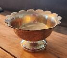 Vintage/Antique Small Brass Decorative Pedestal Bowl~Engraved 3.5" x 5.75"
