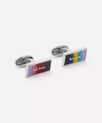 Paul Smith L33901 Multicolor Degrade Logo Cufflinks 1x2 cm
