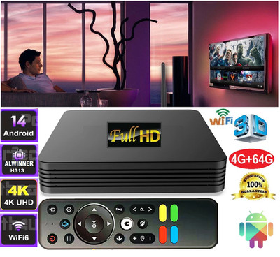 ANDROID TV Box 4GB  DDR3 + 64GB 4k  Wifi 2.4GHz + 5.8GHz  H.26 Andriod BOX