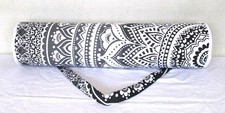 Indian White Ombre Yoga Mat Carrier Bag Mandala Large Shoulder Strap