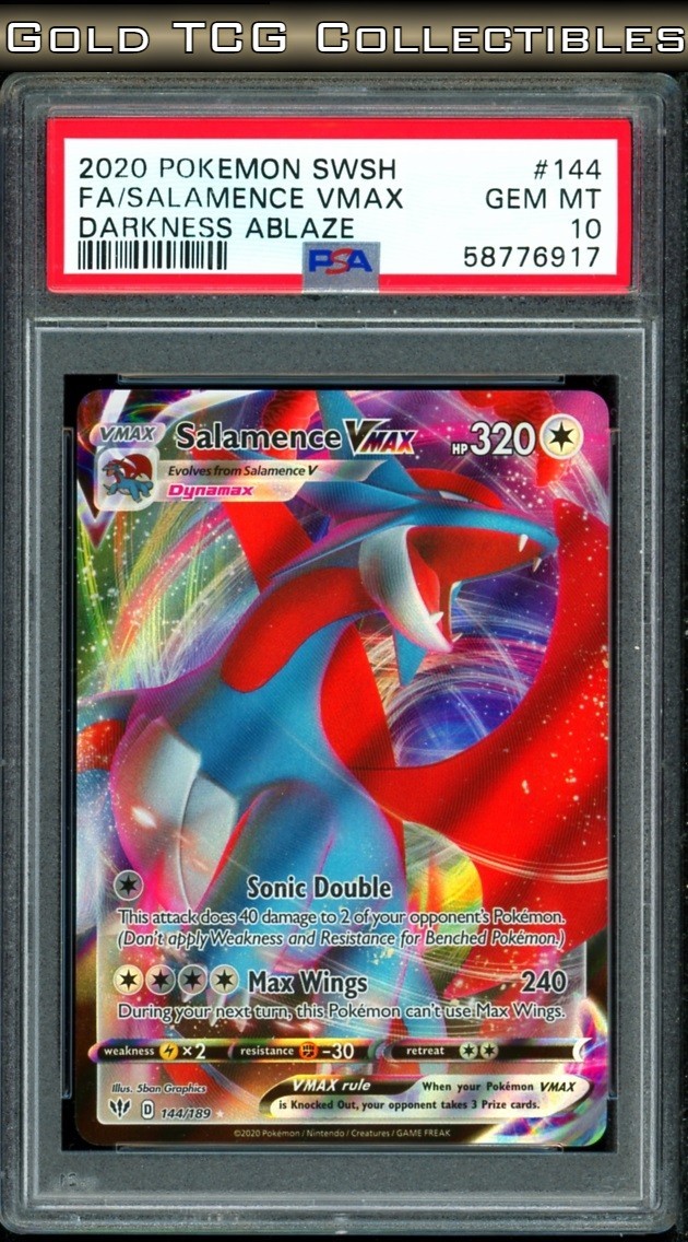 PSA 10 ⭐️ Pokemon Salamence V 143 Darkness Ablaze Full Art Graded Card