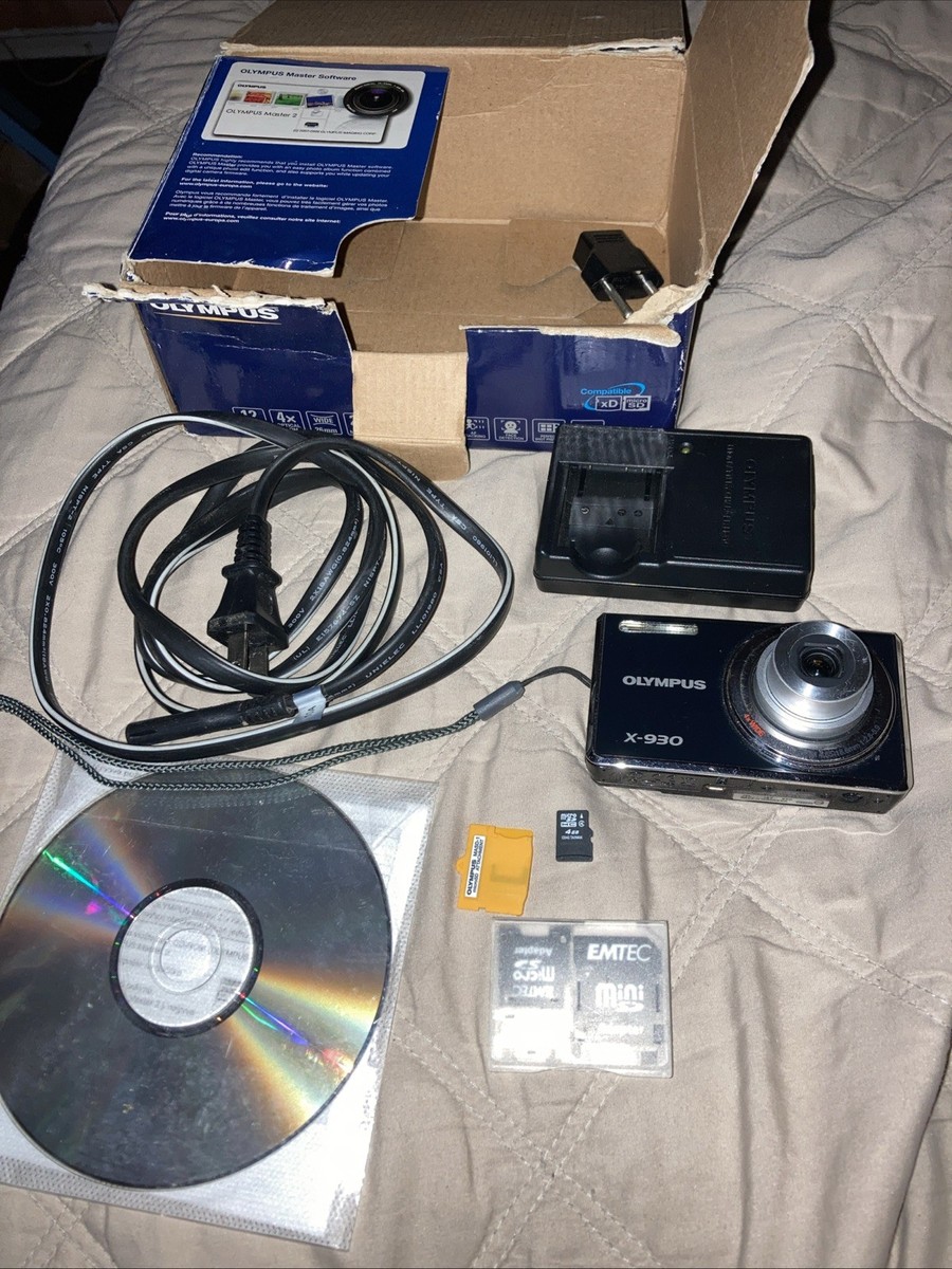 Olympus Digital Camera X-930 12.0MP Black Tested Charger SD Card
