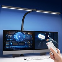 1300LM Doppelkopf Schreibtischlampe LED Dimmbar Fernbedienung, 24W 80CM
