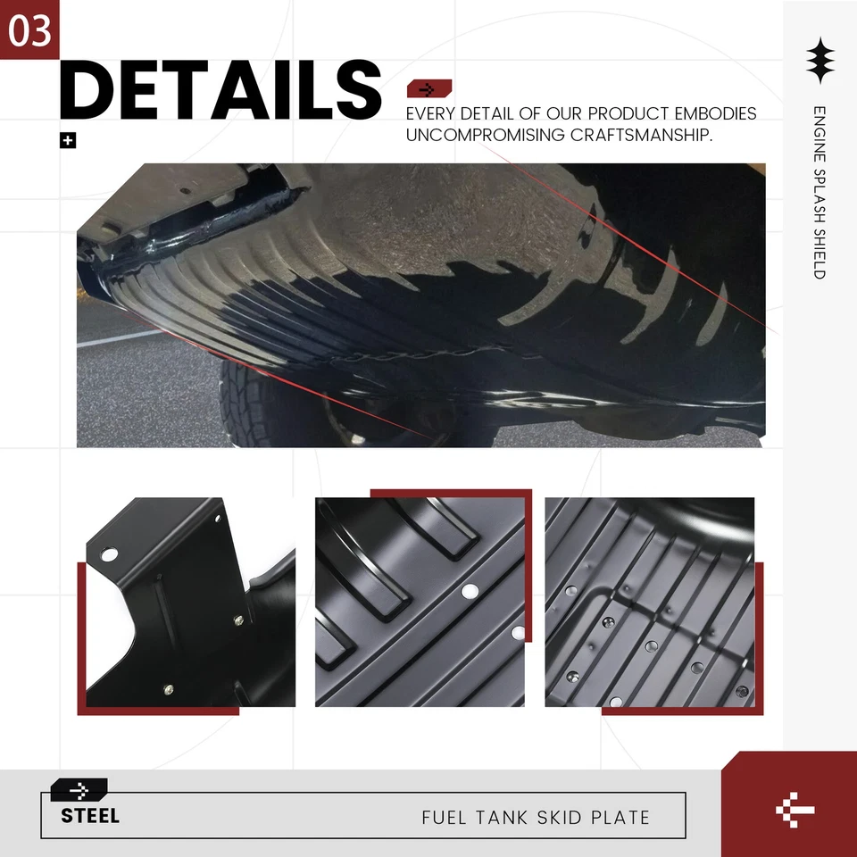 NEW Fuel Tank Skid Plate w/ STRAPS For 1999-2004 99-04 Jeep Grand Cherokee Foto 4 de 4