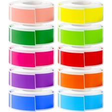 3000 Pcs 10 Rolls Colored Labels Stickers 1.57 x 0.75 Inch for Labeling Color...