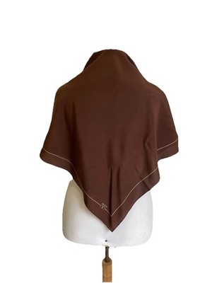 Y11# Vintage VALENTINO Silk Scarf Brown VLogo Signature Monogram Made in Italy