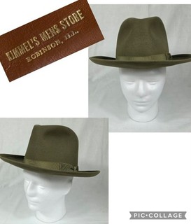 Vintage Royal Stetson De Luxe Flagship Fedora Hat Airplane Kimmel's Robinson IL
