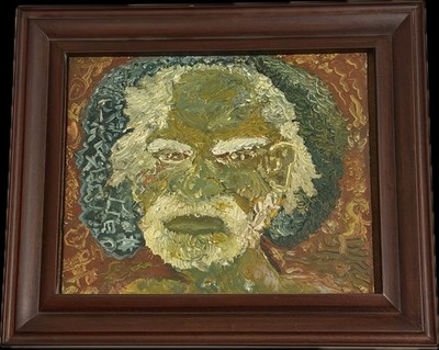 Vintage Mid-Century Impasto Oil Portrait - ''An Old Man and His Thoughts''