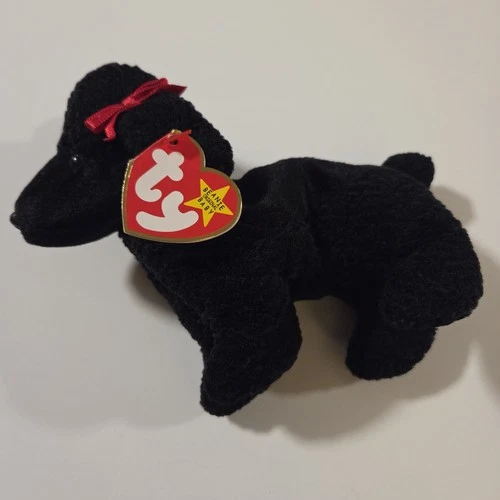 Vintage GiGi TY Beanie Baby Black Dog New With Tags