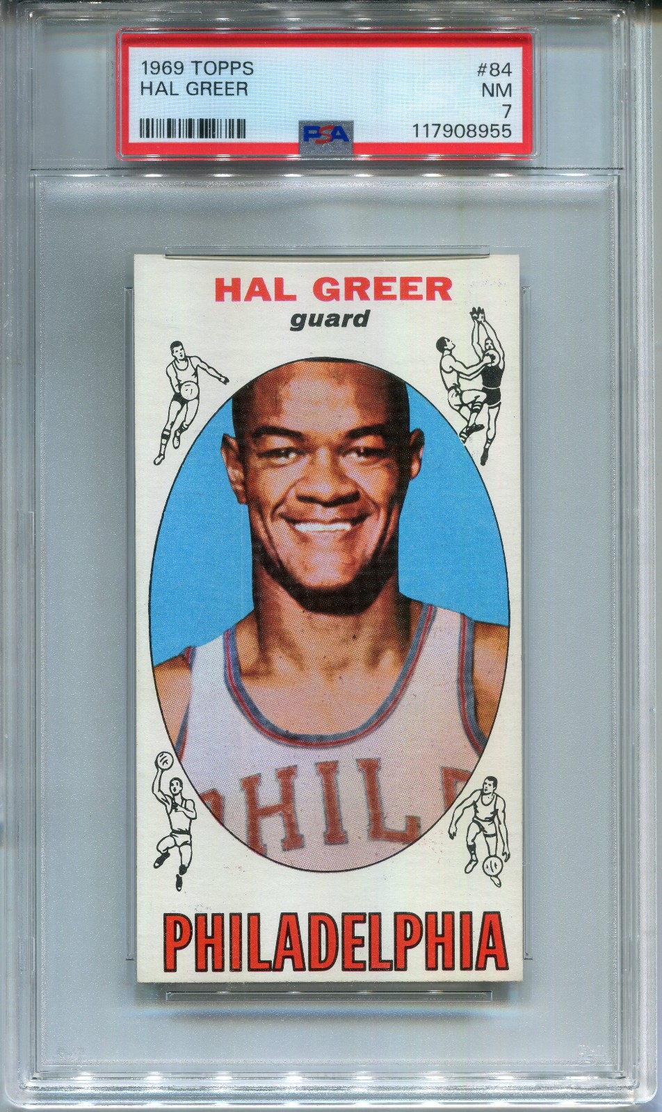 1969 Topps #84 Hal Greer PSA 7 NM Philadelphia 76ers