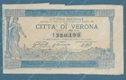 LOTTERY CITY OF VERONA 1882. ONE lira ticket