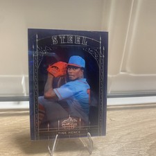 2024 Leaf Trinity Steel Tink Hence #S-92 Blue Lazer Foil 61/99 Cardinals RC SP