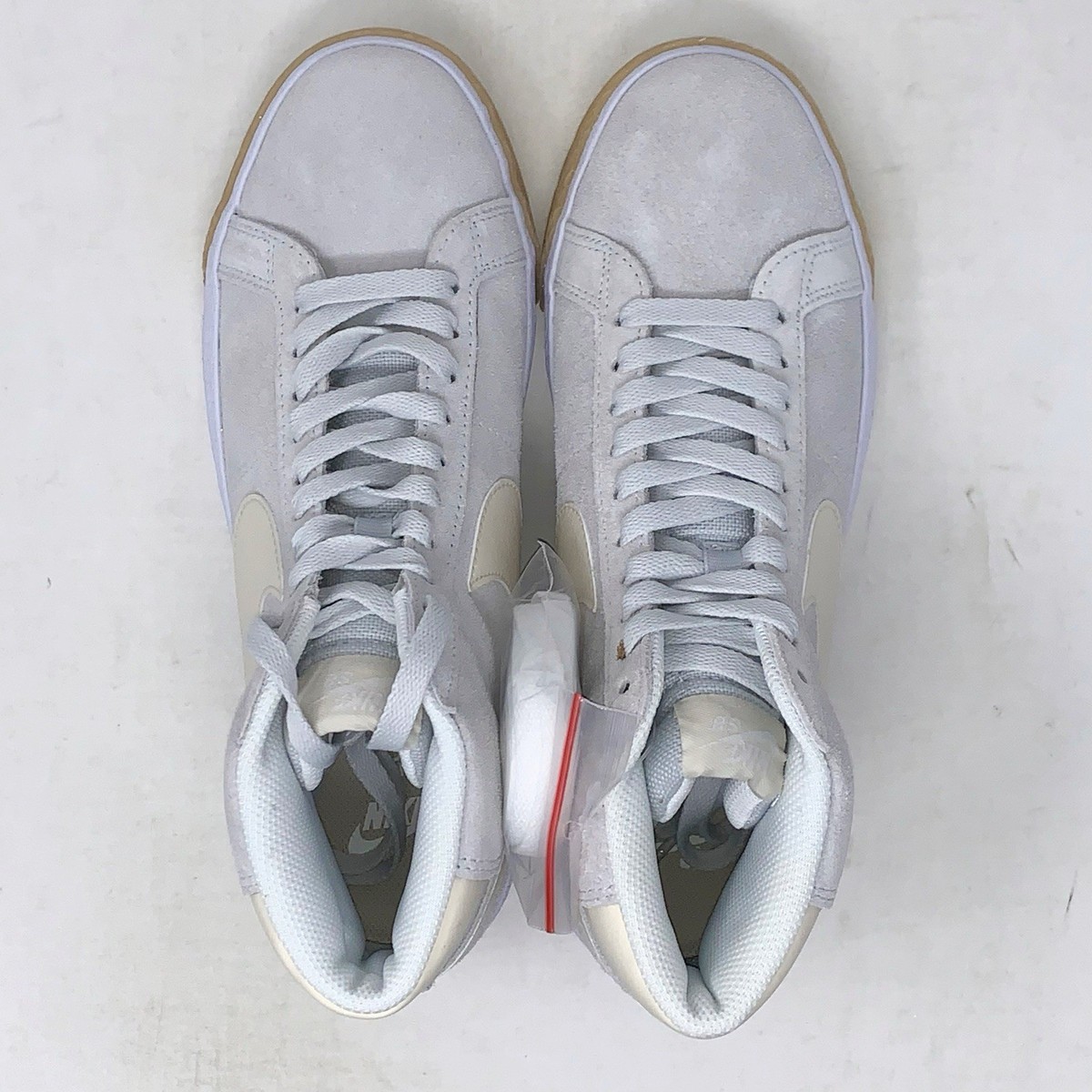 Nike SB Zoom Blazer Mid Photon White Suede Sneakers, Size 7.5 / 9W