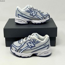 New Balance 740 Bungee Lace Toddler Running Sneakers 4C Blue Silver STORE MODEL