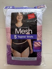 Hanes JMS Women's Mesh Briefs 5 Pair Pack Size 9/1X WP208 NIP