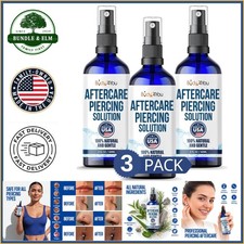 Sterile Saline Aftercare Spray for Piercings - Pack of 3 Fine Mist 2 Fl Oz