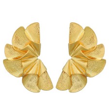 Gold Flower Earrings for Women Floral Dangle Earrings Large Flower Earrings Meta