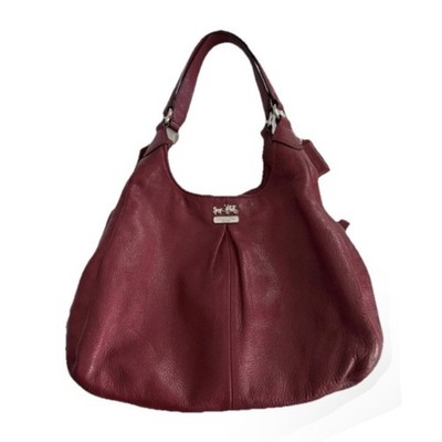 Coach Madison Maggie Black Leather Hobo Tote Bag Purse H1380 21225M