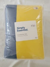 Simply Essential Color Block 5-Piece Full/XL Comforter Set in NAVY/Yellow