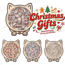 135-Piece Morandi Colored Cat Shaped Wooden Jigsaw Puzzle Chrismas Gift Unique