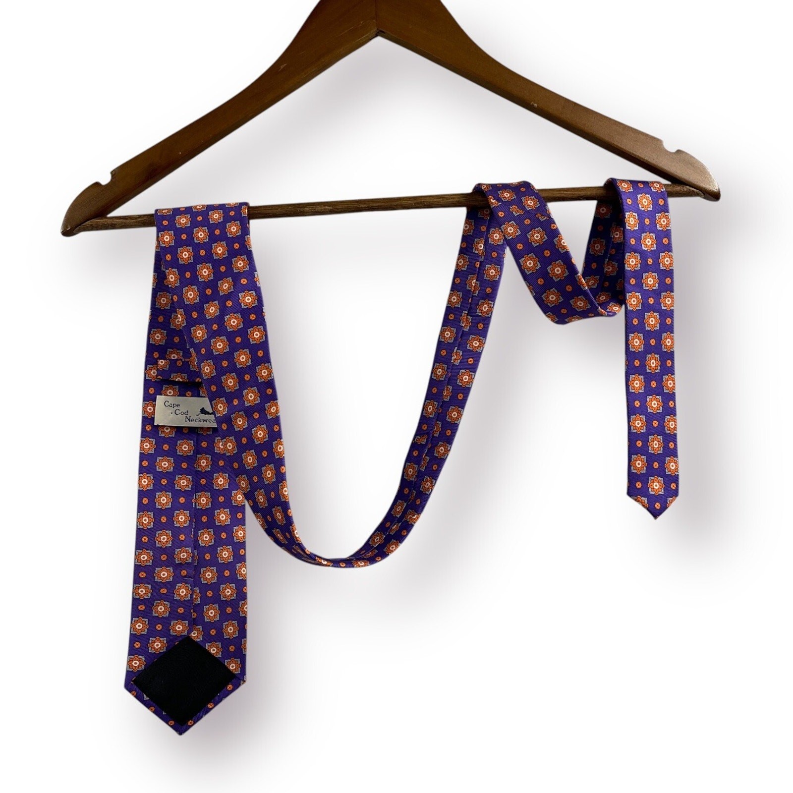 Cape Cod Neckwear Silk Neck Tie Preppy Hi Quality Purple Orange Gray