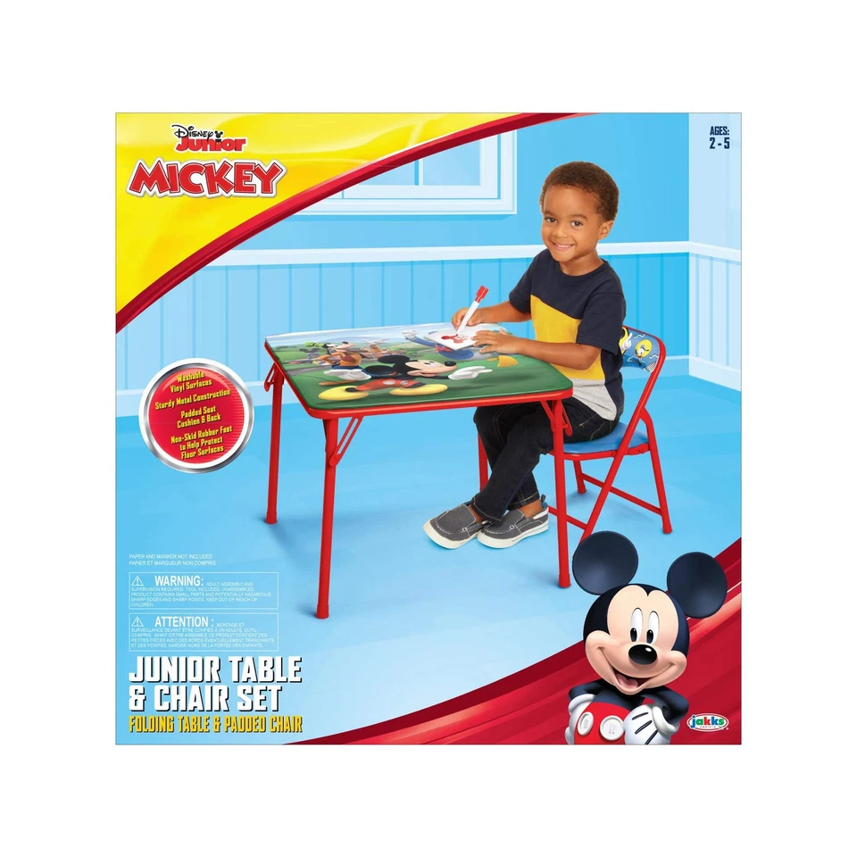 Mickey Mouse Mesa y Silla Plegables Set Para Niños De 2 3 4 5 6 Años En Oferta Foto 2 de 4