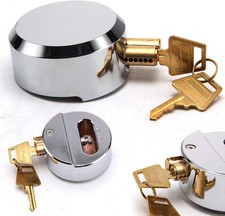 Heavy Duty Steel Shackleless Padlock Van Lock 73MM Round Concealed & 2 Keys UK
