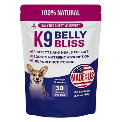 K9 Belly Bliss Dog Probiotic Powder 30 Scoops Gut Digestive Support